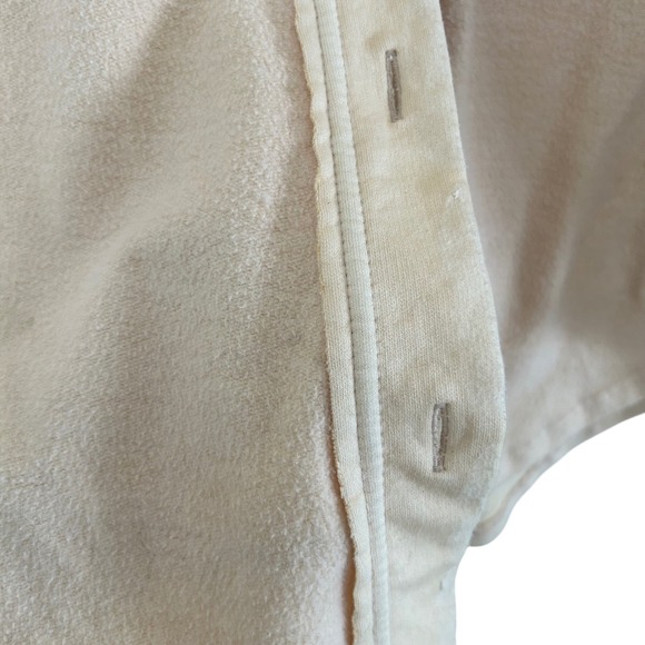 Free People Oversized Shacket Shirt Jacket Peach Fleece Elbow Patch Pockets XS - Picture 3 of 9